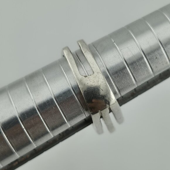 Sterling Silver Ring Mid-Century contemporary Artisan Minimalist Square Stack 8 - Picture 8 of 14